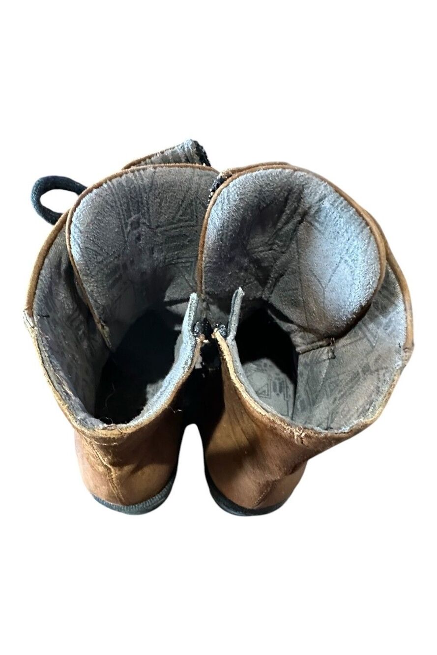 Fly London JABI070Fly Brown Leather Wedge Boots Side Zip EUR 38 US 7.5 Buckle - Picture 8 of 10
